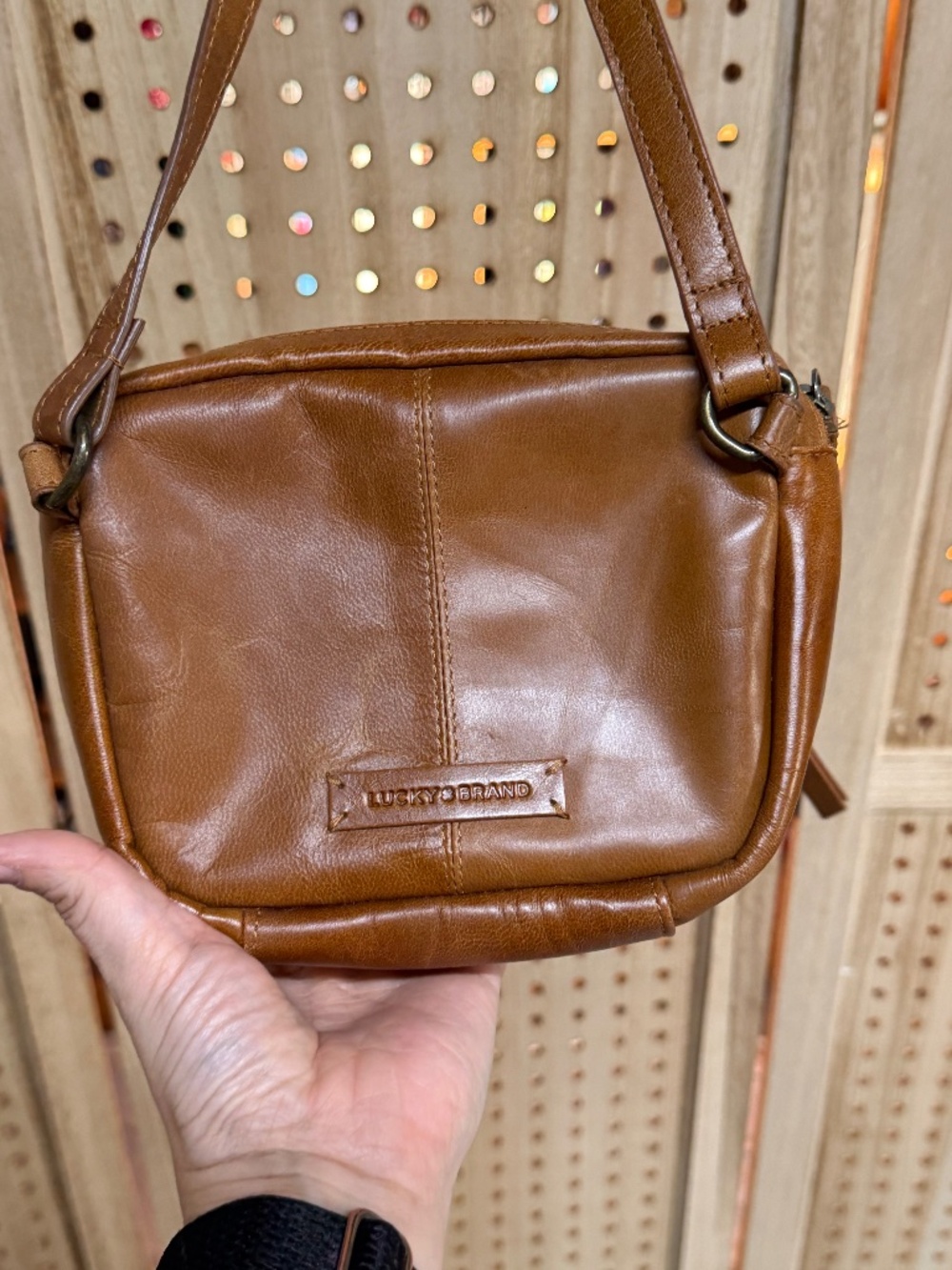 Lucky Brand Yucca Leather Crossbody Bag Walnut Brown Fanny Pack Belt Bag - Picture 7 of 15